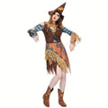 Women’s Halloween Scarecrow Dress | Off-Shoulder Mini Costume VexonGear