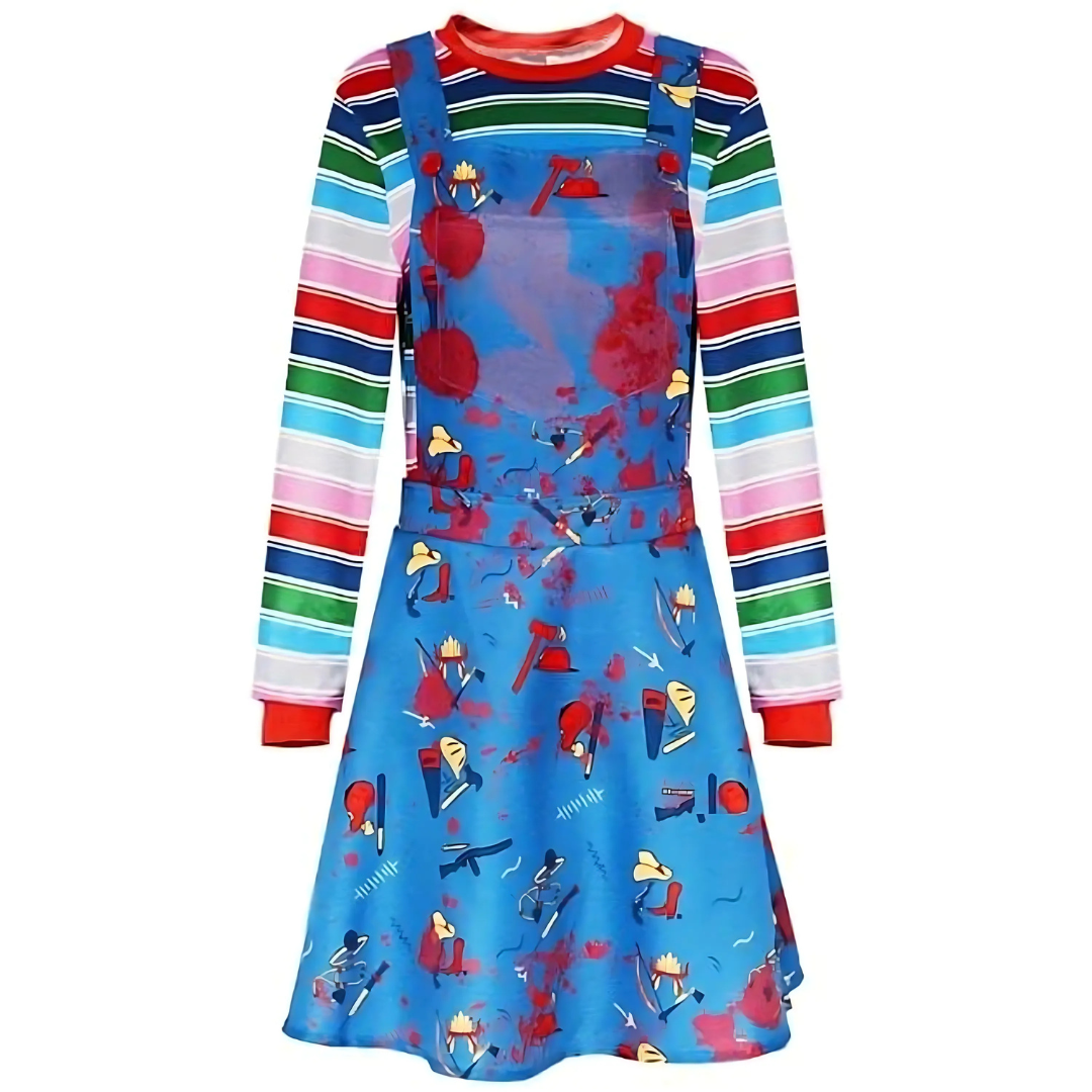 Women’s Scary Halloween Costume Dress | Long Sleeve Mini Outfit VexonGear