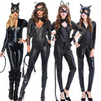 Women’s Halloween Costume Catsuit – Shiny Long Sleeve One-Piece Outfit VexonGear