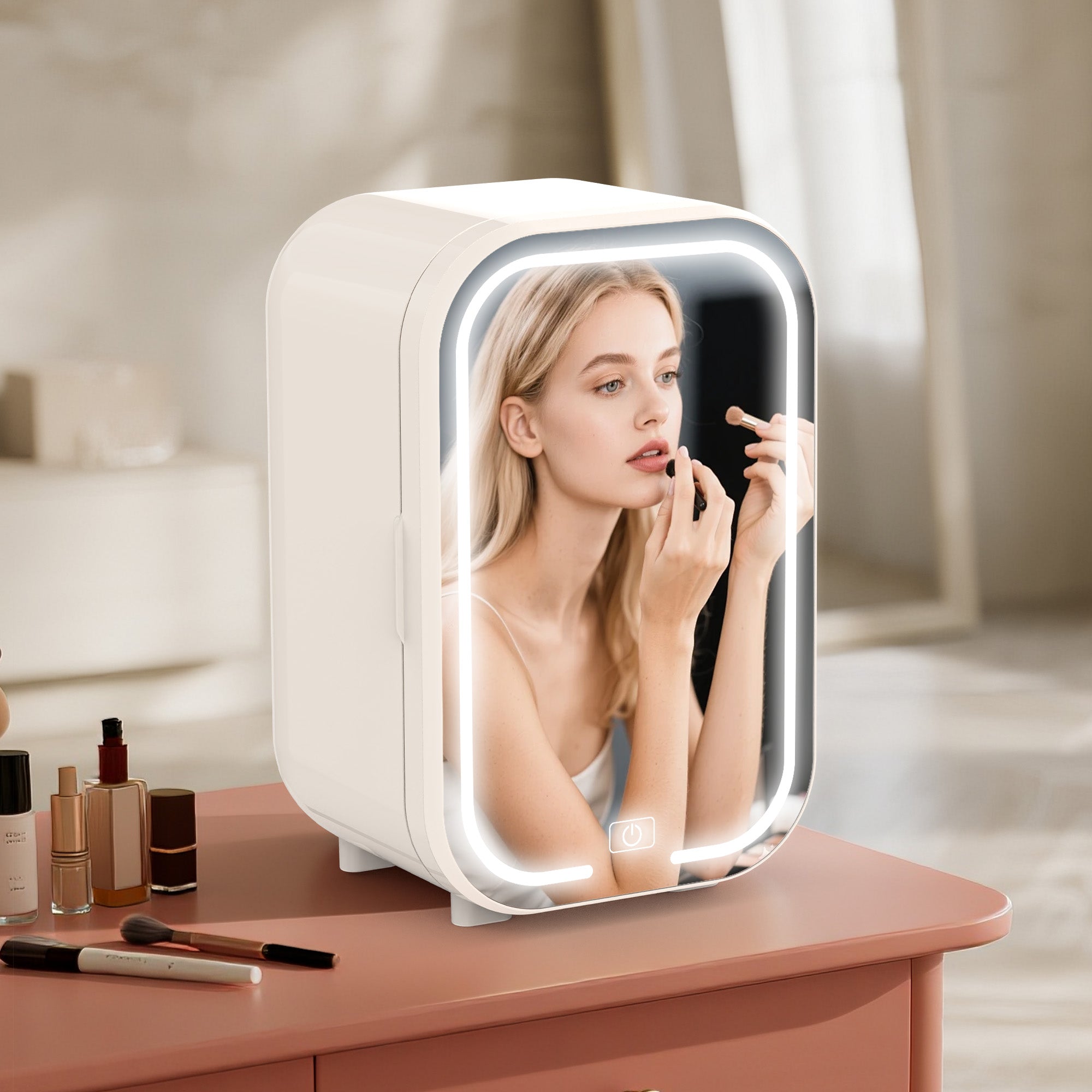 Vexon 22L Mini Skincare Fridge with LED Mirror