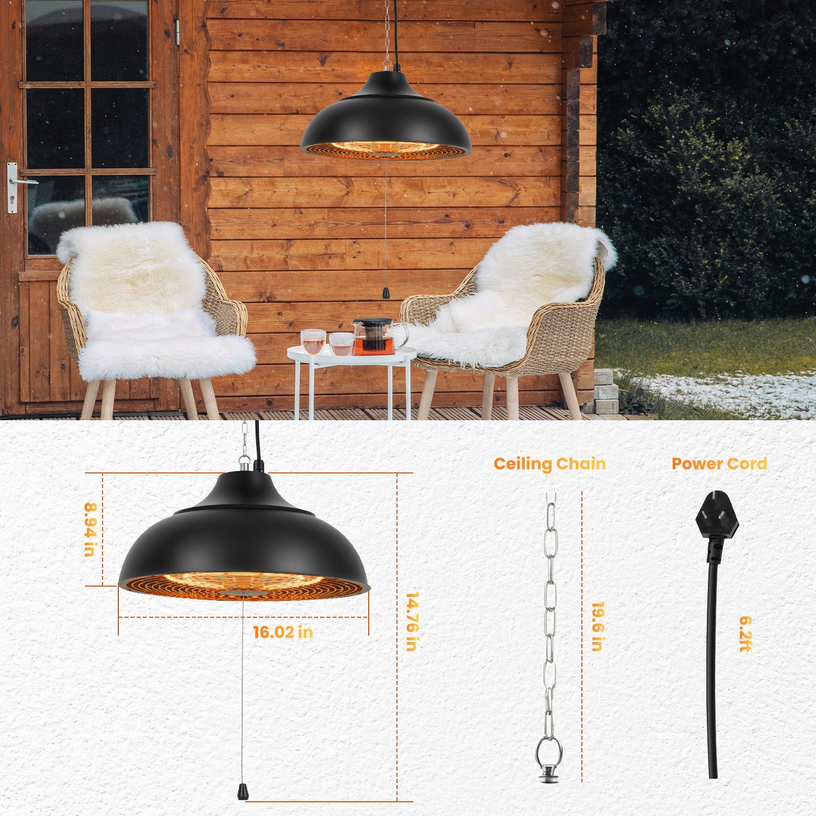 Vexon Outdoor Electric Patio Heater 1500W