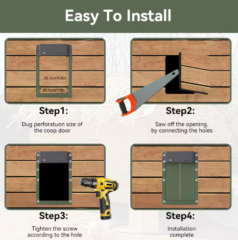 Vexon Automatic Chicken Coop Door with Solar & Battery Options