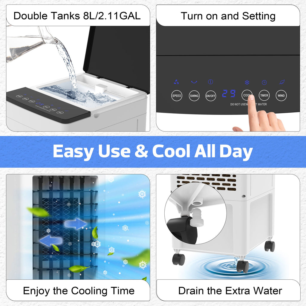 Vexon 3-in-1 Portable Air Cooler with Water Tank