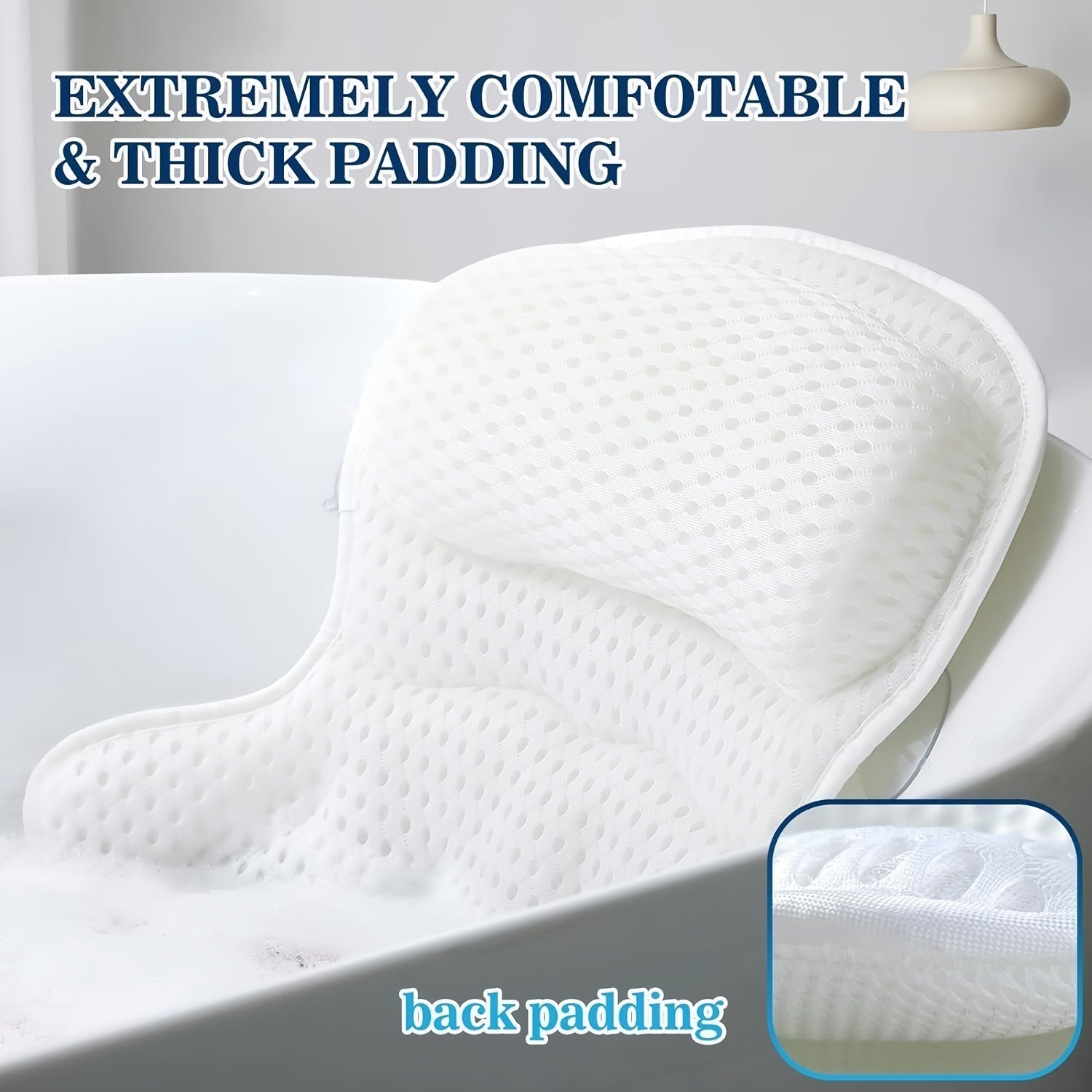 LuxieSpa 4D Luxe bath pillow - Breathable pillow with neck and back support for a relaxing bath VexonGear