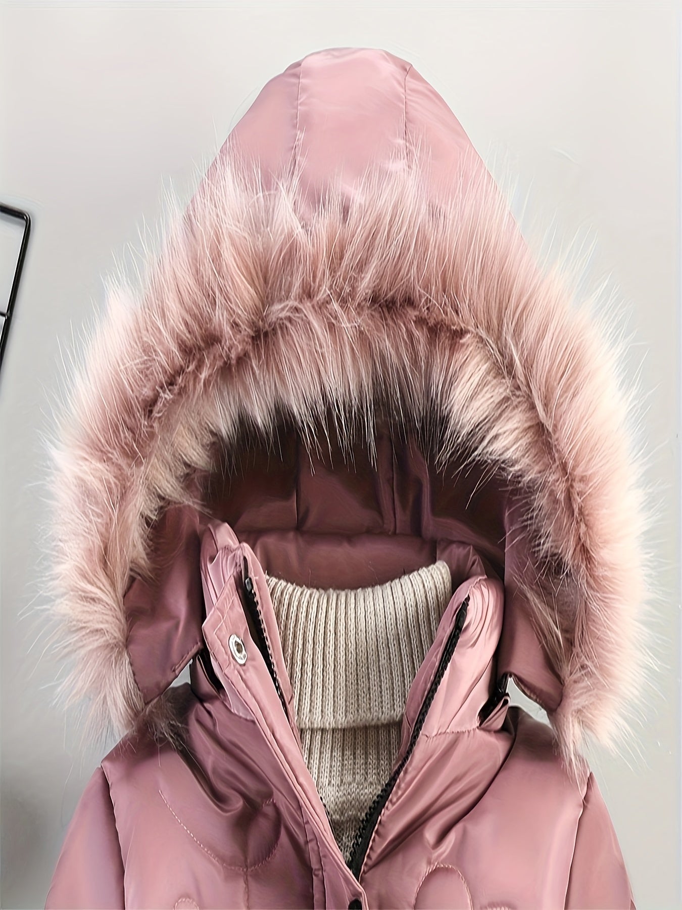 Girls Winter Puffer Coat | Quilted Heart Design With Fur Hood VexonGear