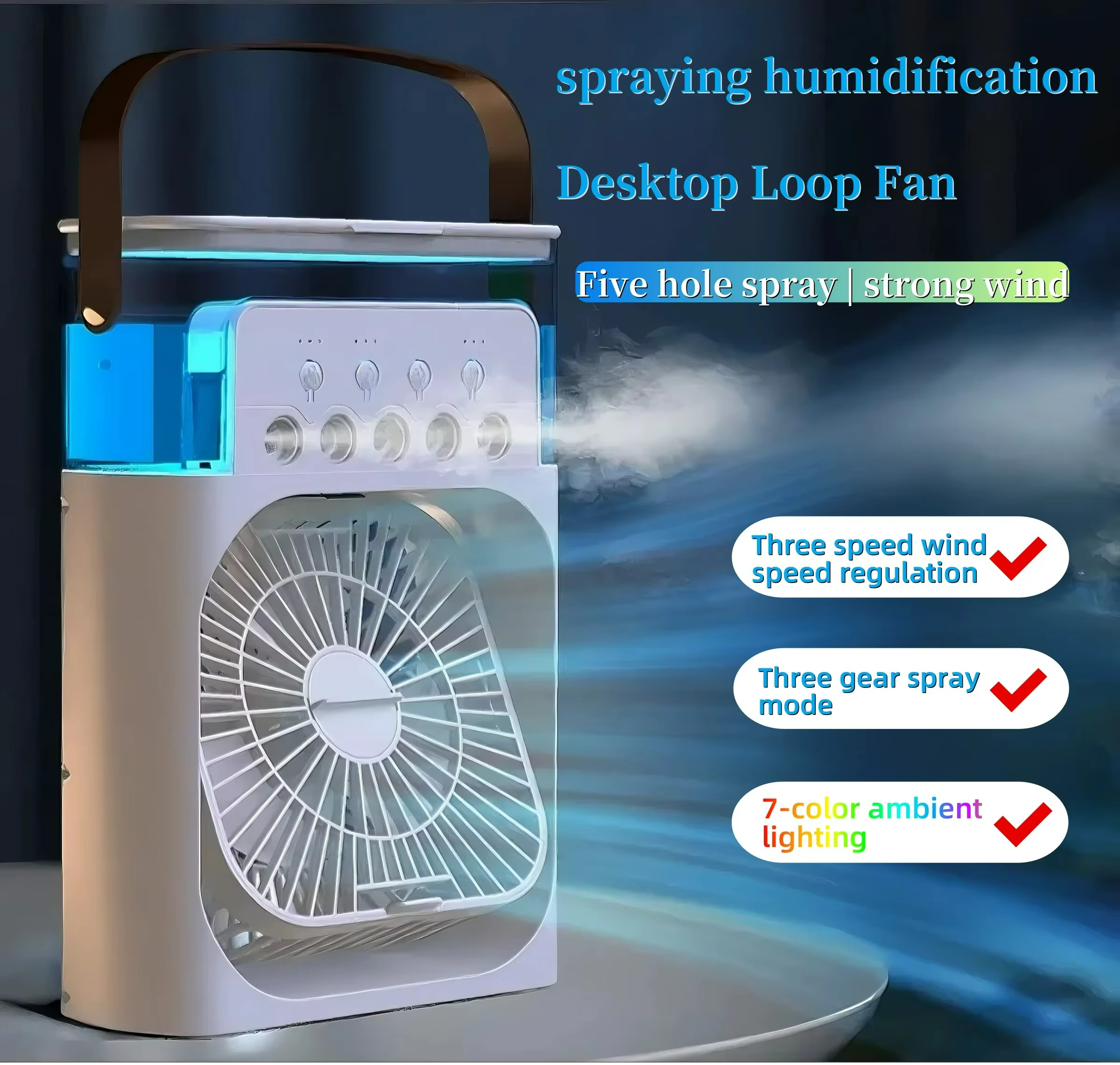 Portable Air Cooler | 3-in-1 USB Fan With Humidifier