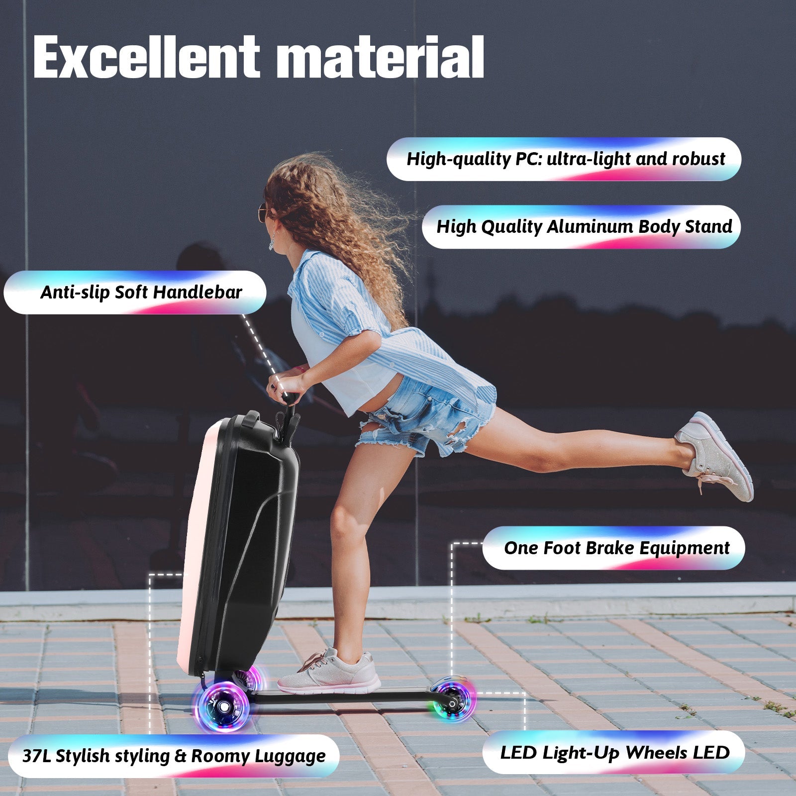 Vexon Foldable Hardshell Scooter Suitcase