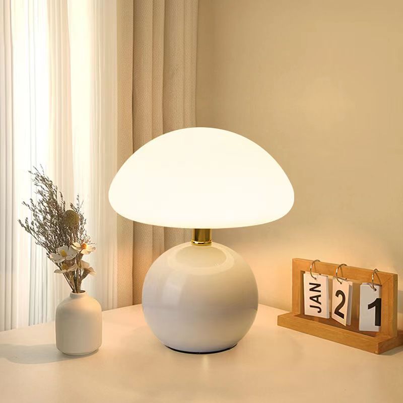 Vexon French Cream Mushroom Table Lamp with Adjustable LED Colors