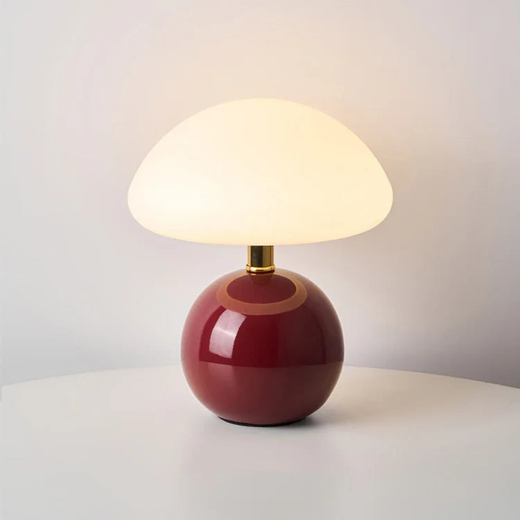 Vexon French Cream Mushroom Table Lamp with Adjustable LED Colors