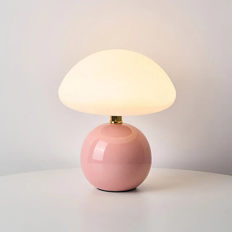 Vexon French Cream Mushroom Table Lamp with Adjustable LED Colors