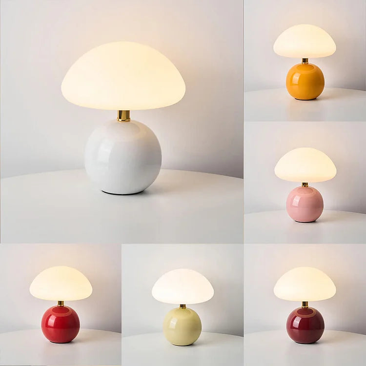 Vexon French Cream Mushroom Table Lamp with Adjustable LED Colors