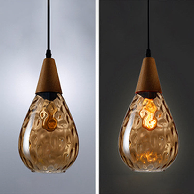 Vexon Teardrop Glass Hanging Pendant Light