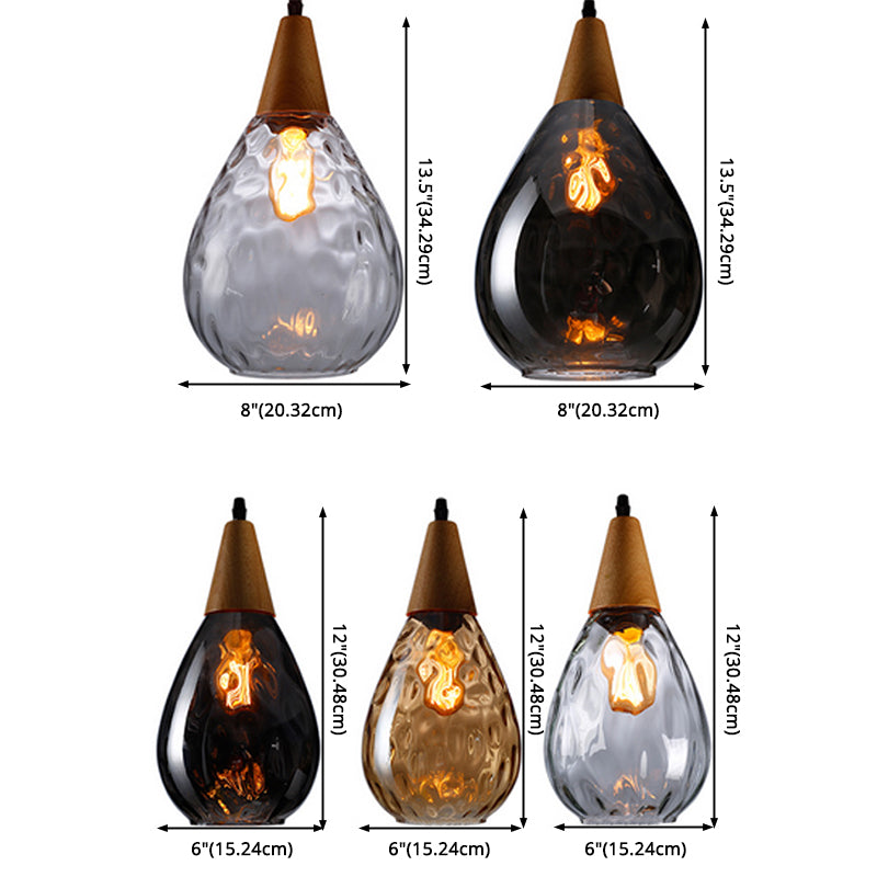 Vexon Teardrop Glass Hanging Pendant Light