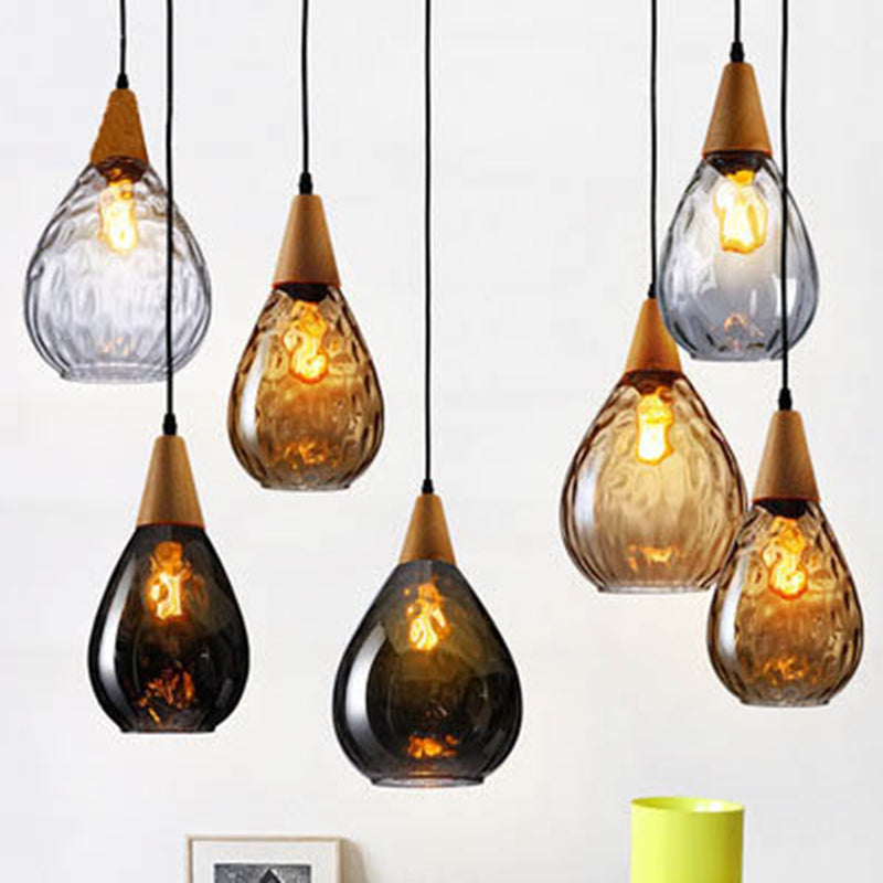 Vexon Teardrop Glass Hanging Pendant Light