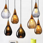 Vexon Teardrop Glass Hanging Pendant Light