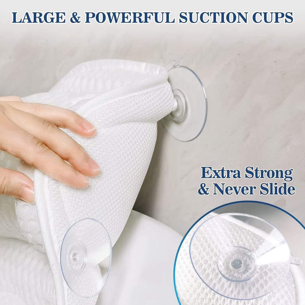 LuxieSpa 4D Luxe bath pillow - Breathable pillow with neck and back support for a relaxing bath VexonGear