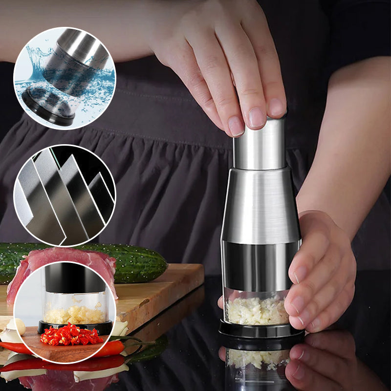 Stainless Steel Garlic Press | Quick Crush Manual Kitchen Tool VexonGear
