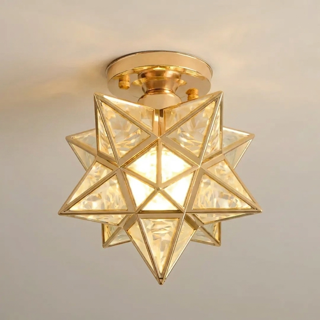 Flush Mount Star-Shaped Ceiling Light, E27 Bulb Socket VexonGear