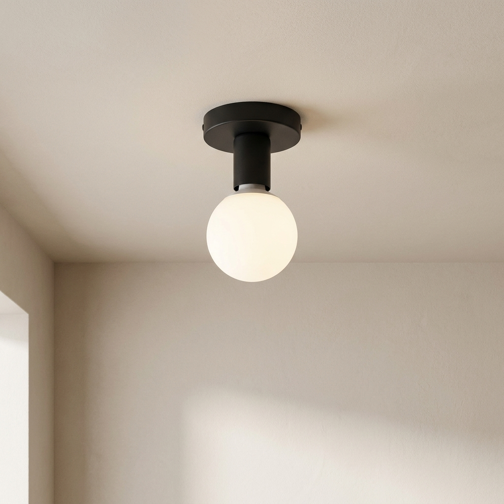 Flush Mount Ceiling Light, Metal, 220V, Exposed Bulb VexonGear