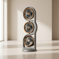 Portable Fan Three Head Design USB Rechargeable 1200mAh Battery 5 Speed Settings