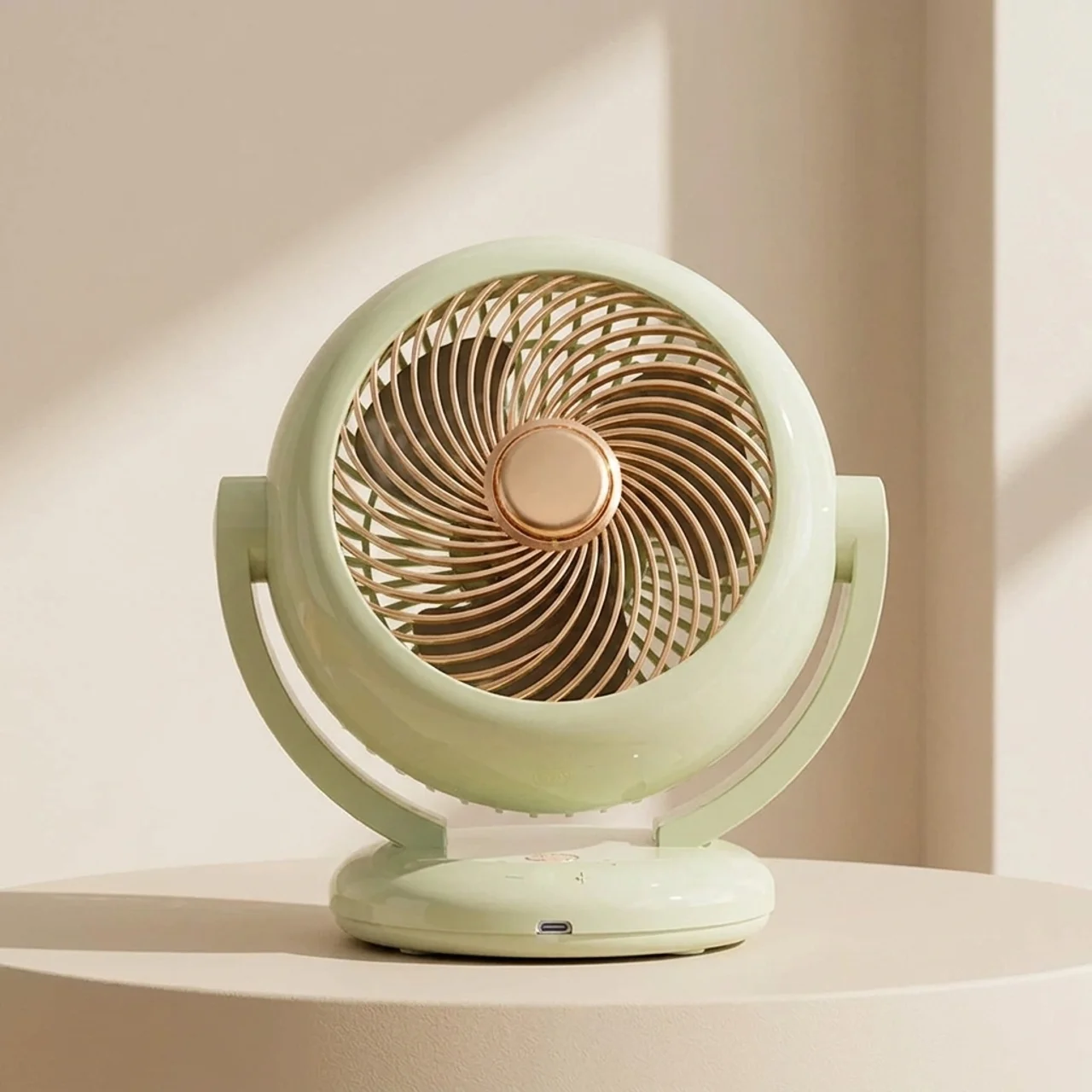 Portable Mini Fan Dual Use Handheld Desktop Adjustable Head Rechargeable Battery