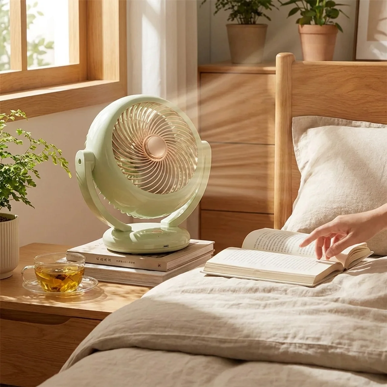 Portable Mini Fan Dual Use Handheld Desktop Adjustable Head Rechargeable Battery