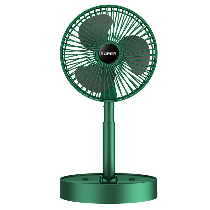 Portable Foldable USB Fan 4 Speed Quiet Motor Rechargeable