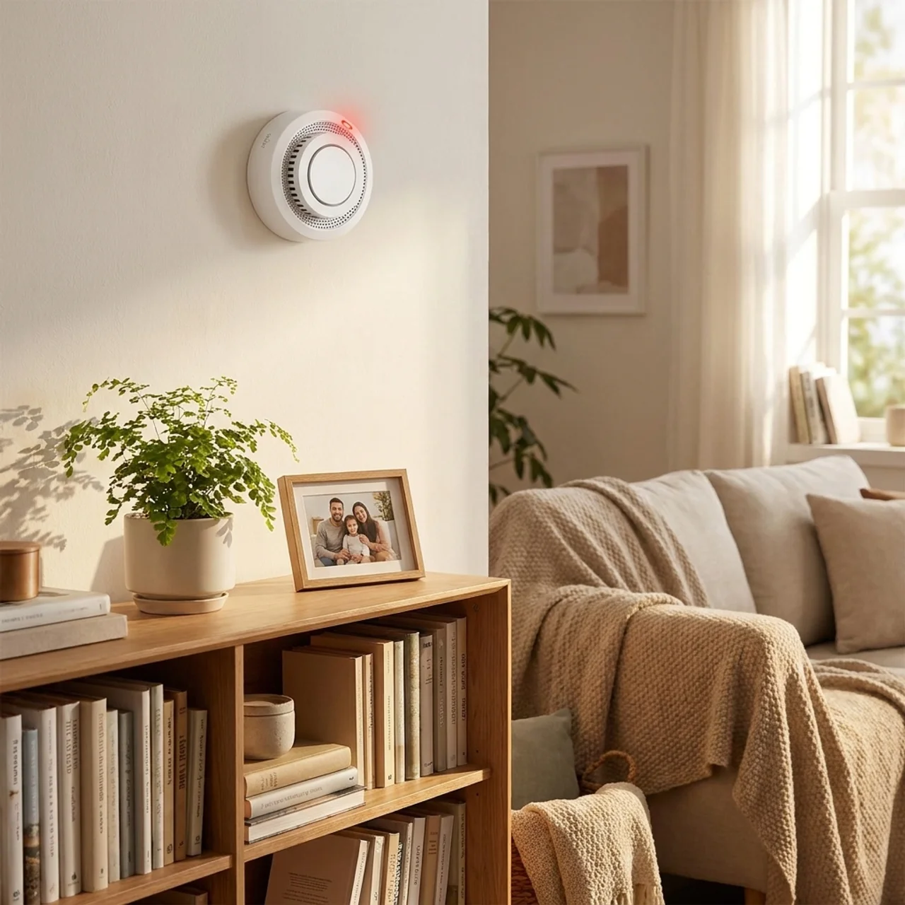 Smart WiFi Smoke Detector Heat Sensor Bluetooth Indoor Ceiling Wall Mount