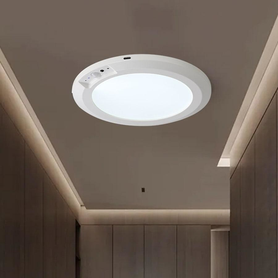 Motion Sensor LED Ceiling Light Warm White Battery Operated Compact Design VexonGear