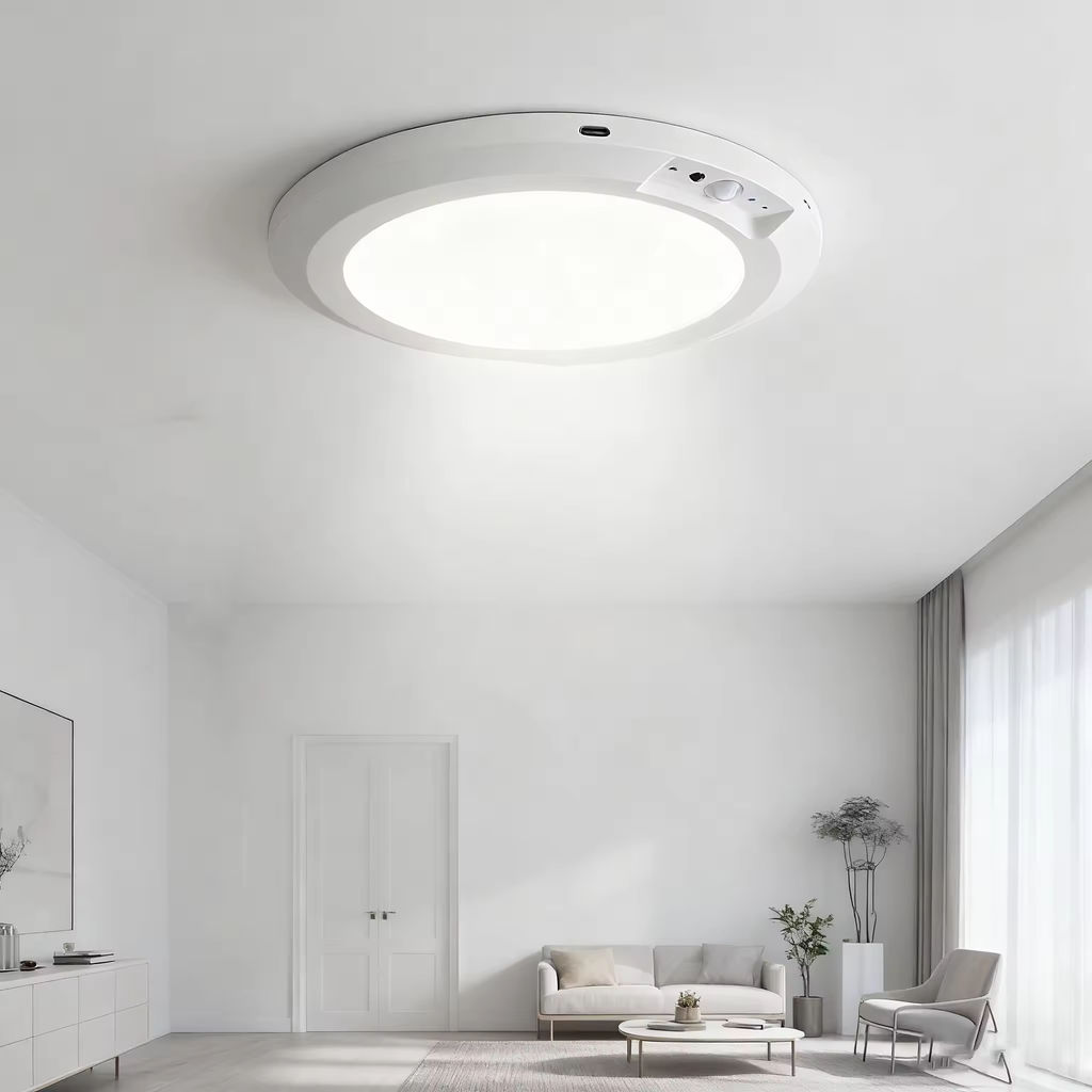 Motion Sensor LED Ceiling Light Warm White Battery Operated Compact Design VexonGear