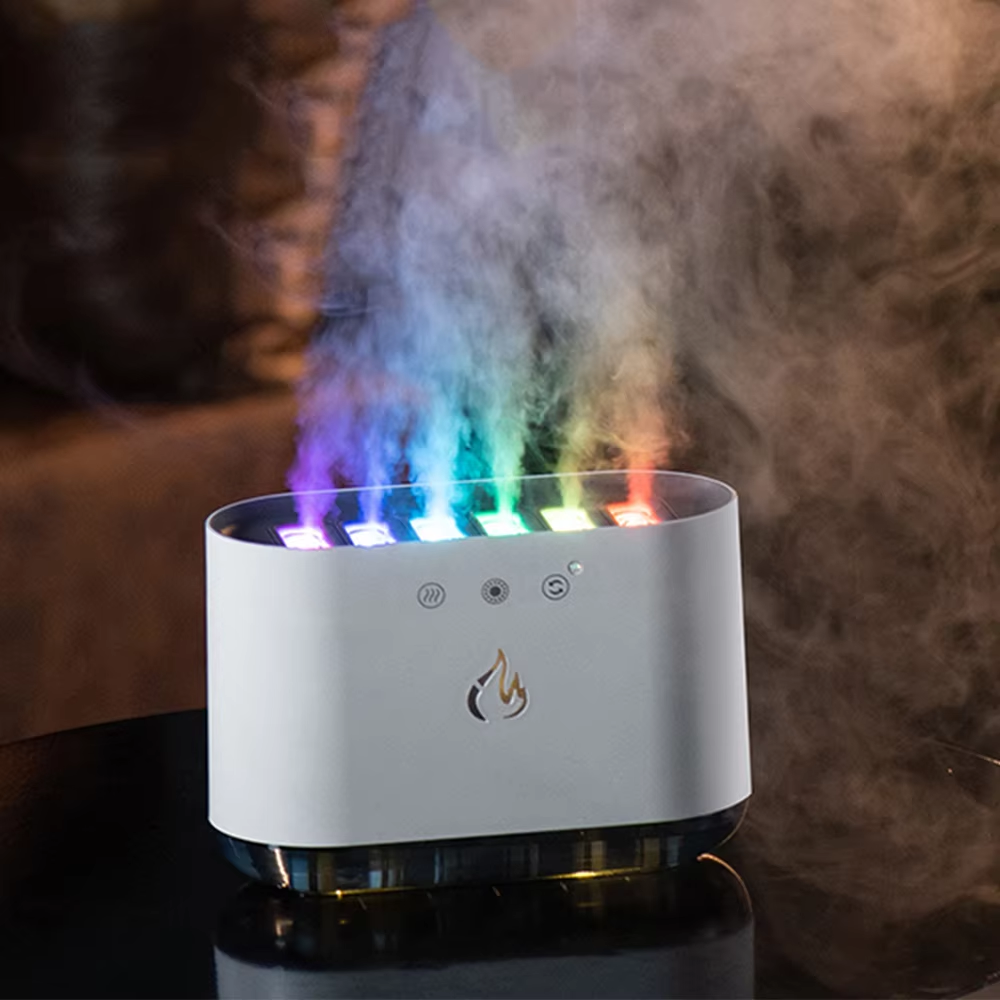 Humidifier 900ml 6 Mist Nozzles 7 Color LED Lights Voice Control