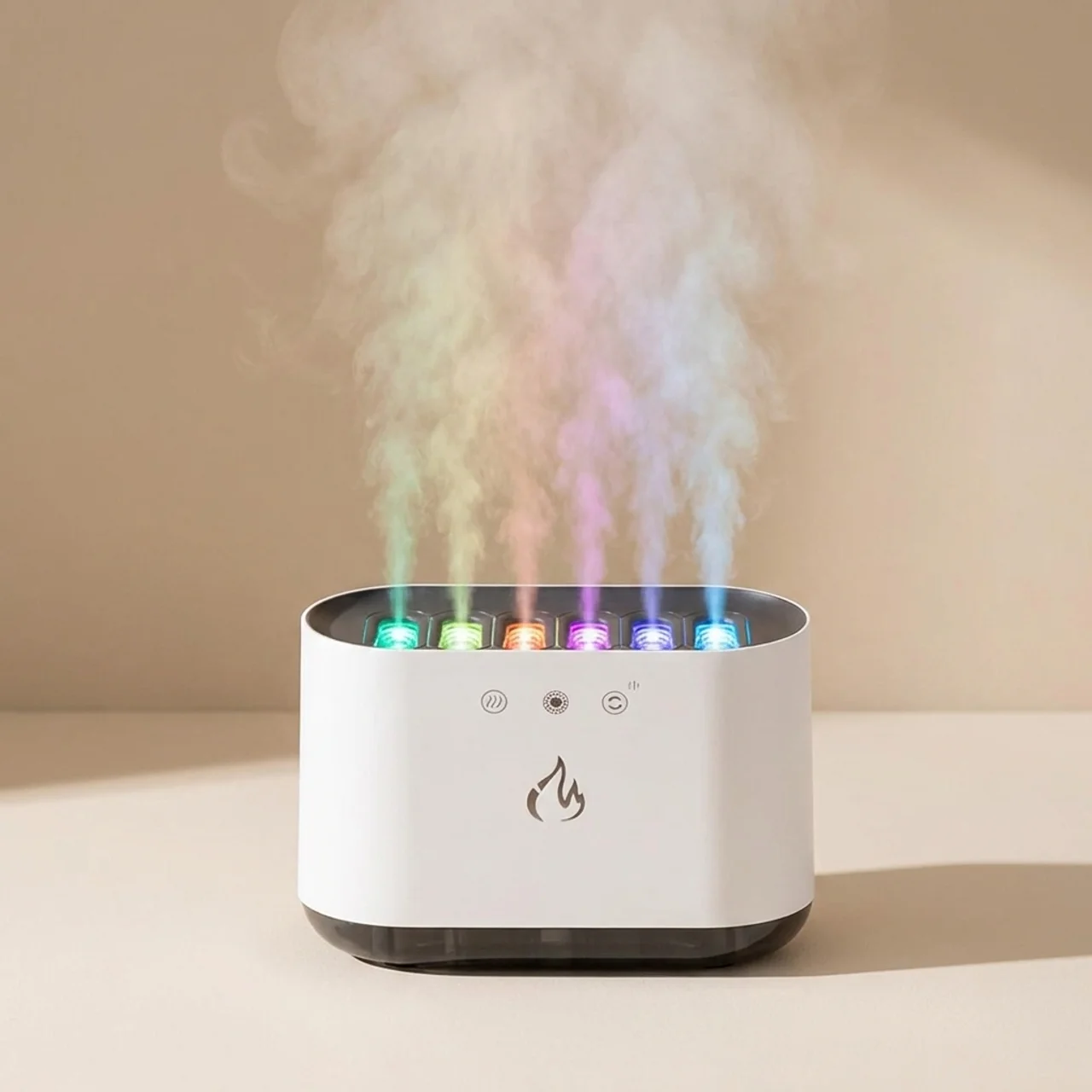 Humidifier 900ml 6 Mist Nozzles 7 Color LED Lights Voice Control