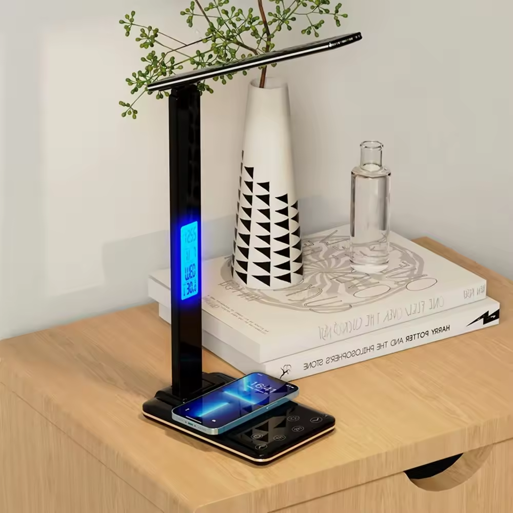 LED Desk Lamp with Wireless Charging Touch Control Adjustable Colour
