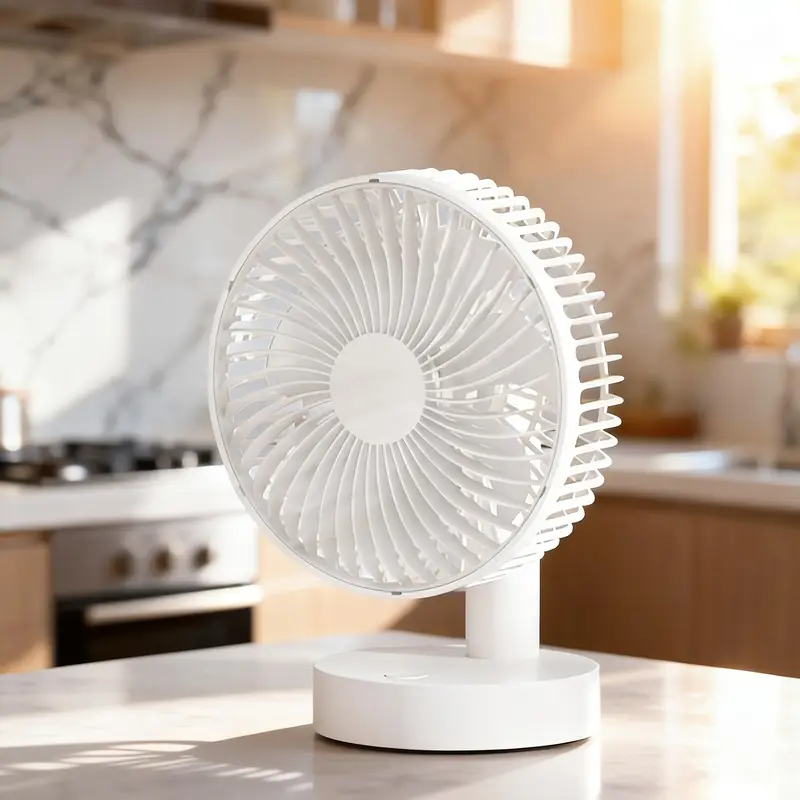 Portable Fan Rechargeable Battery 4 Speed Low Noise Timer