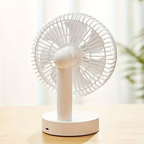 Portable Fan Rechargeable Battery 4 Speed Low Noise Timer