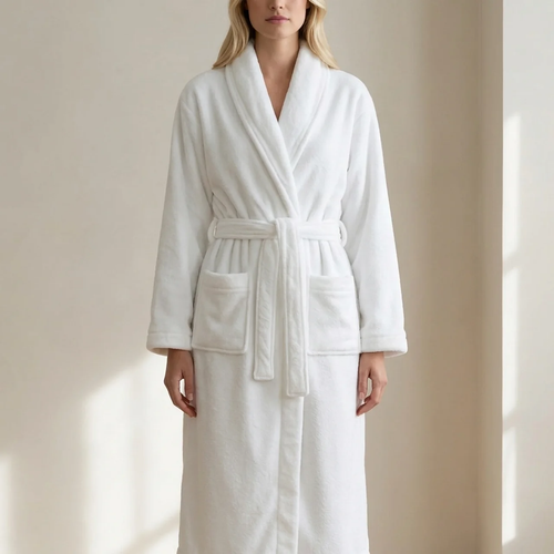 Bathrobe Plush Unisex Long Length Belted with Front Pockets VexonGear