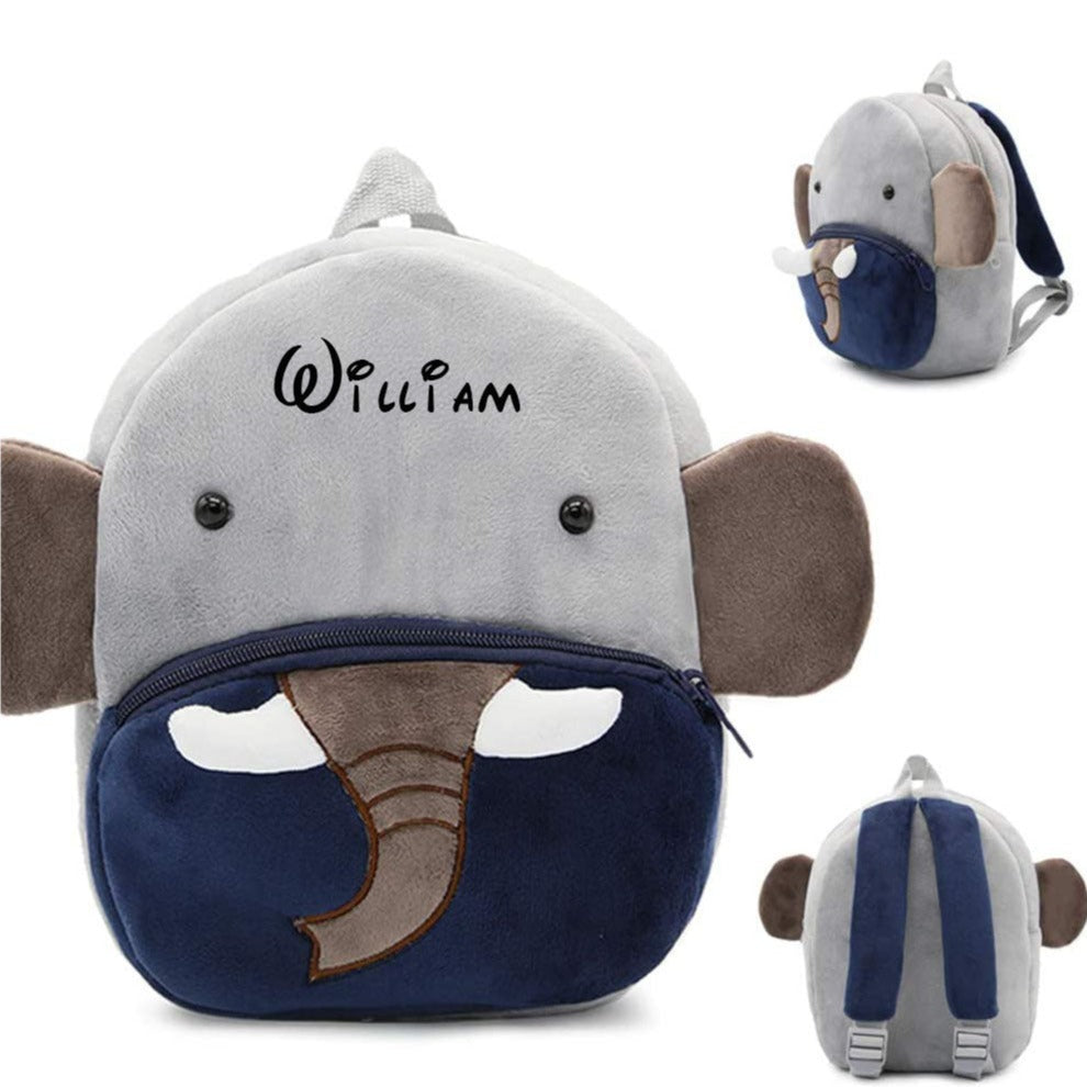 Kids Animal Backpack | Gray Elephant Design With Navy Accents VexonGear