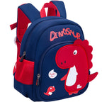 Kids Dinosaur Backpack | Navy Blue With Red T-Rex Design VexonGear