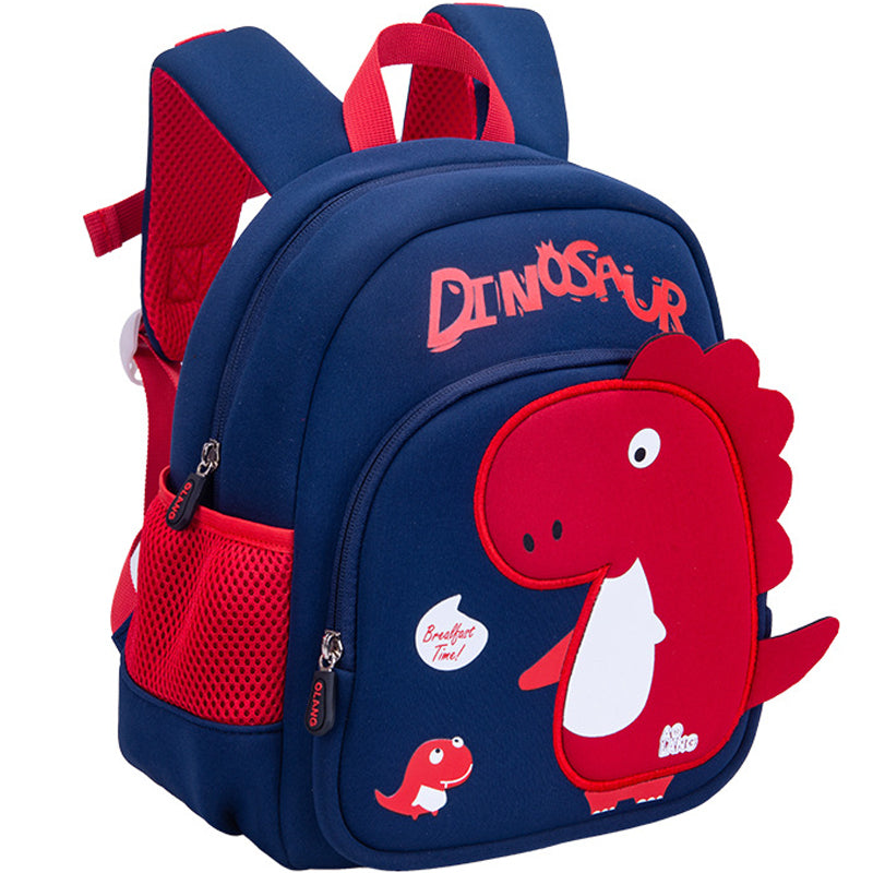 Kids Dinosaur Backpack | Navy Blue With Red T-Rex Design VexonGear