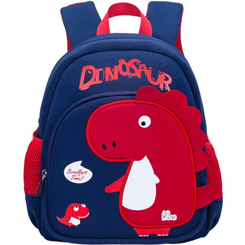 Kids Dinosaur Backpack | Navy Blue With Red T-Rex Design VexonGear