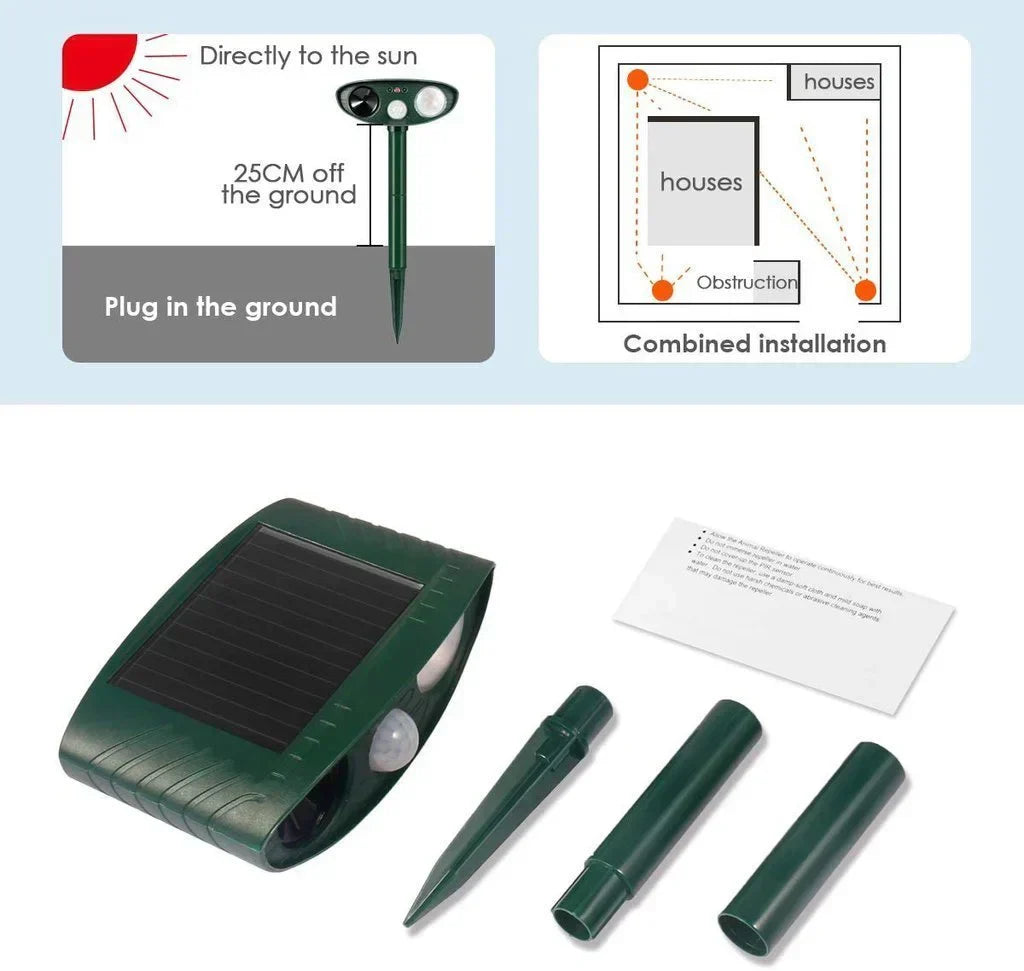 Vexon Solar-Powered Ultrasonic Deer Repeller for Gardens
