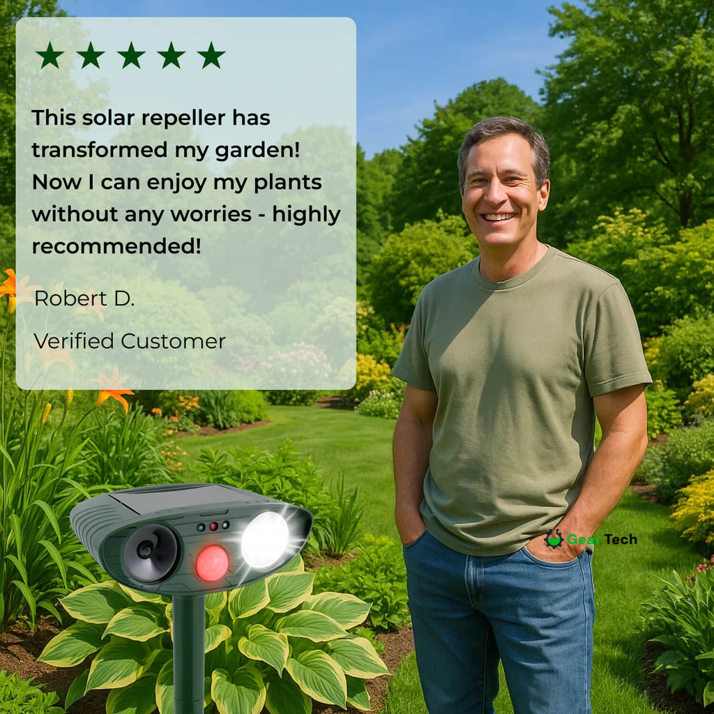 Vexon Solar-Powered Ultrasonic Deer Repeller for Gardens