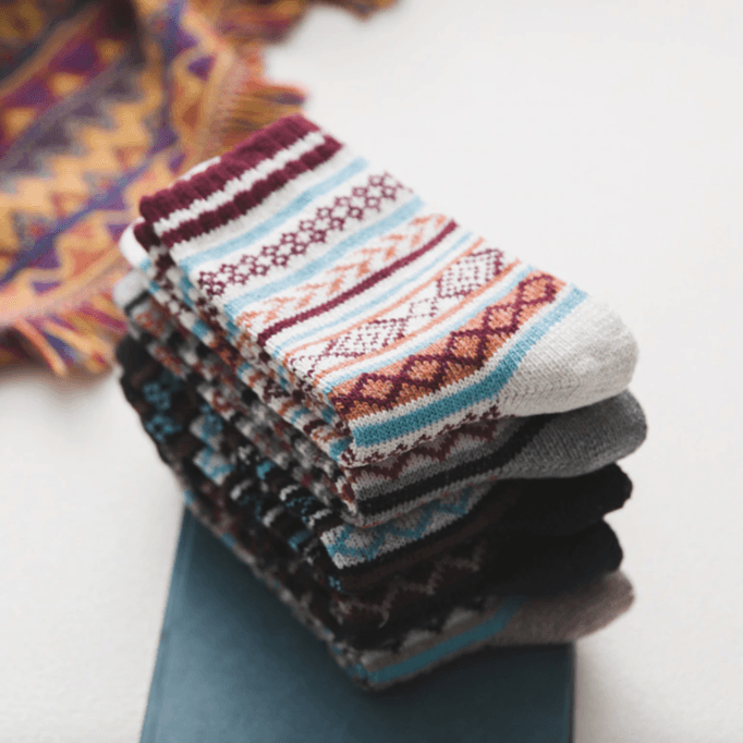 Nordic Winter Socks | Scandinavian Pattern Wool Blend VexonGear