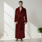 Men's Coral Fleece Bathrobe – Soft Long Dressing Gown for Ultimate Comfort & Warmth VexonGear
