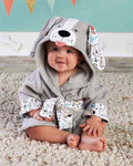 Baby Bath Robe | Gray Cotton Puppy Hood Design VexonGear