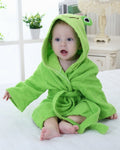 Kids Hooded Bathrobe | Green Frog Design Cotton Terry VexonGear