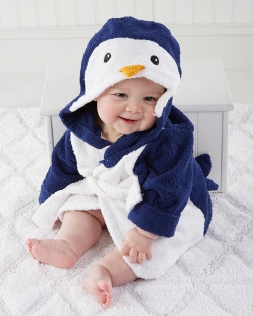 Baby Penguin Bathrobe | Navy Blue Cotton Terry VexonGear