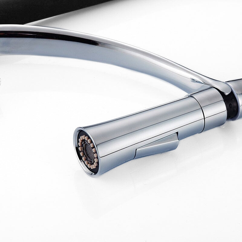 Modern Pull-Down Kitchen Faucet | Chrome Gooseneck Design VexonGear