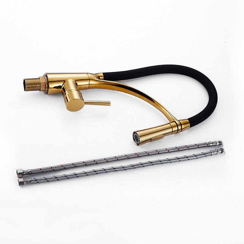 Modern Kitchen Faucet | Gold Pull-Down Spray Head VexonGear