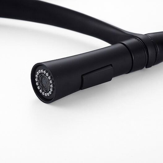 Modern Kitchen Faucet | Matte Black Gooseneck Pull Down Sprayer VexonGear
